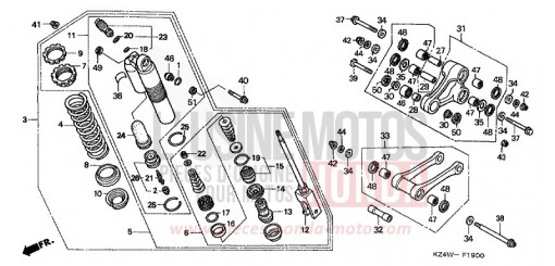 KISSEN, HINTEN CR125RX de 1999